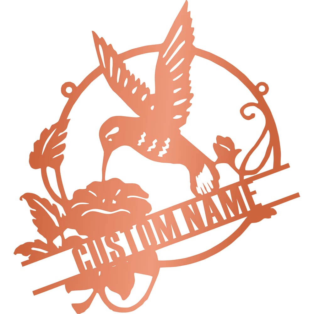 Personalized Metal Hummingbird Sign - Custom Family Name Plaque for Wedding, Anniversary & Home Decor - Durable Outdoor Front Door Sign - Perfect Housewarming Gift for Couples & Families