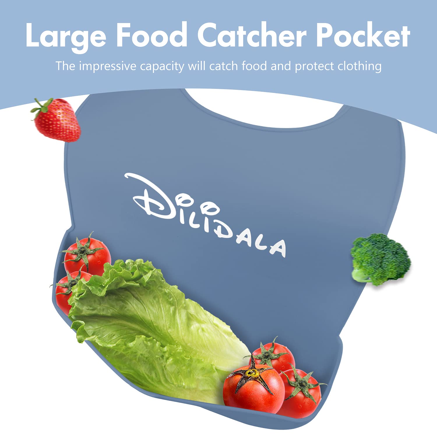 DEBON Adult Silicone Bibs - Reusable Waterproof & Washable Drool & Crumb Catcher for Elderly, Disabled & Adults - Perfect for Mealtime, Nursing Homes & Daily Care