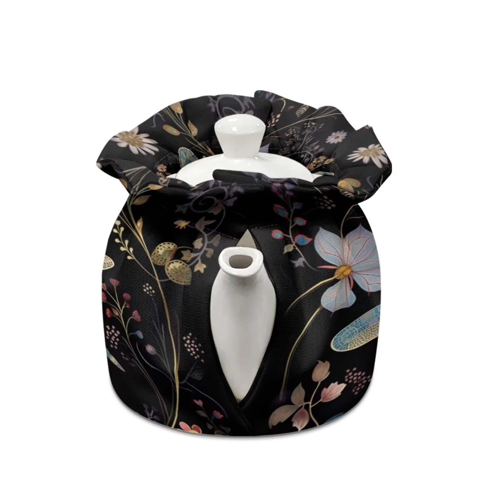Dragonfly Tea Cozy - Foldable Insulated Teapot Cover for Heat Retention | Soft Protective Dust Cover for Teapots | Kitchen & Home Decor Accessory | Perfect for Afternoon Tea, Gifts & Tea Ceremonies