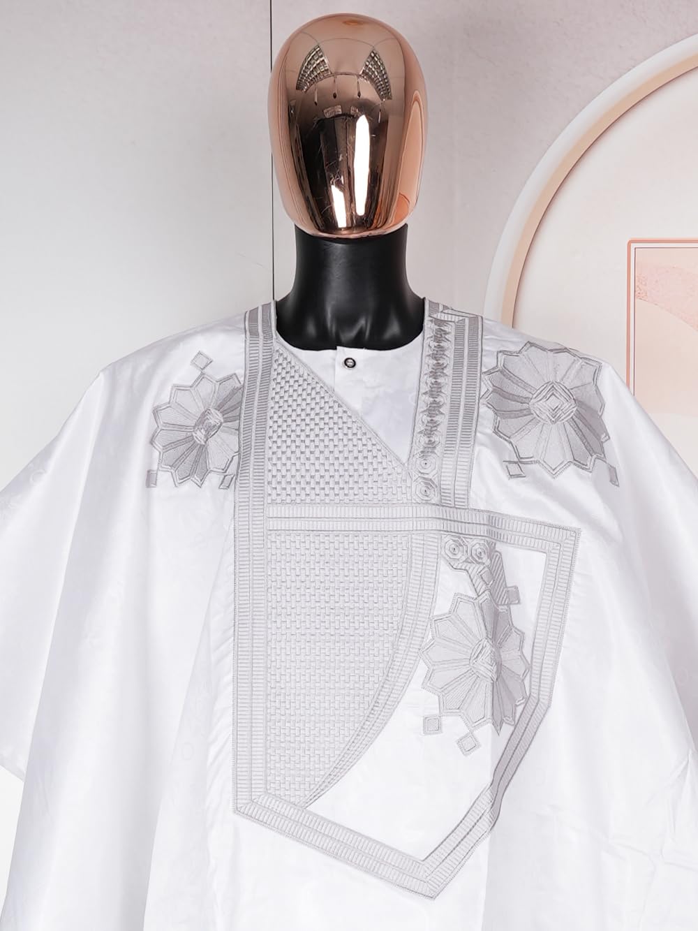 Premium African Bazin Couple Outfit - Handmade Traditional Embroidery Agbada & Boubou Caftan Set for Men | Perfect for Weddings, Cultural Events & Special Occasions