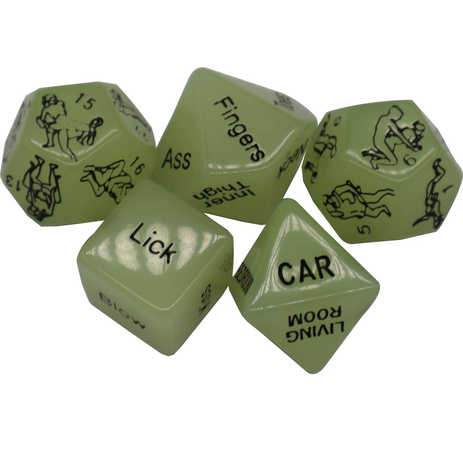 Glowing Dice Set for Couples - 5 Pcs LED Sex Dice Games for Adults, Romantic Bedroom Games for Date Night & Intimate Moments