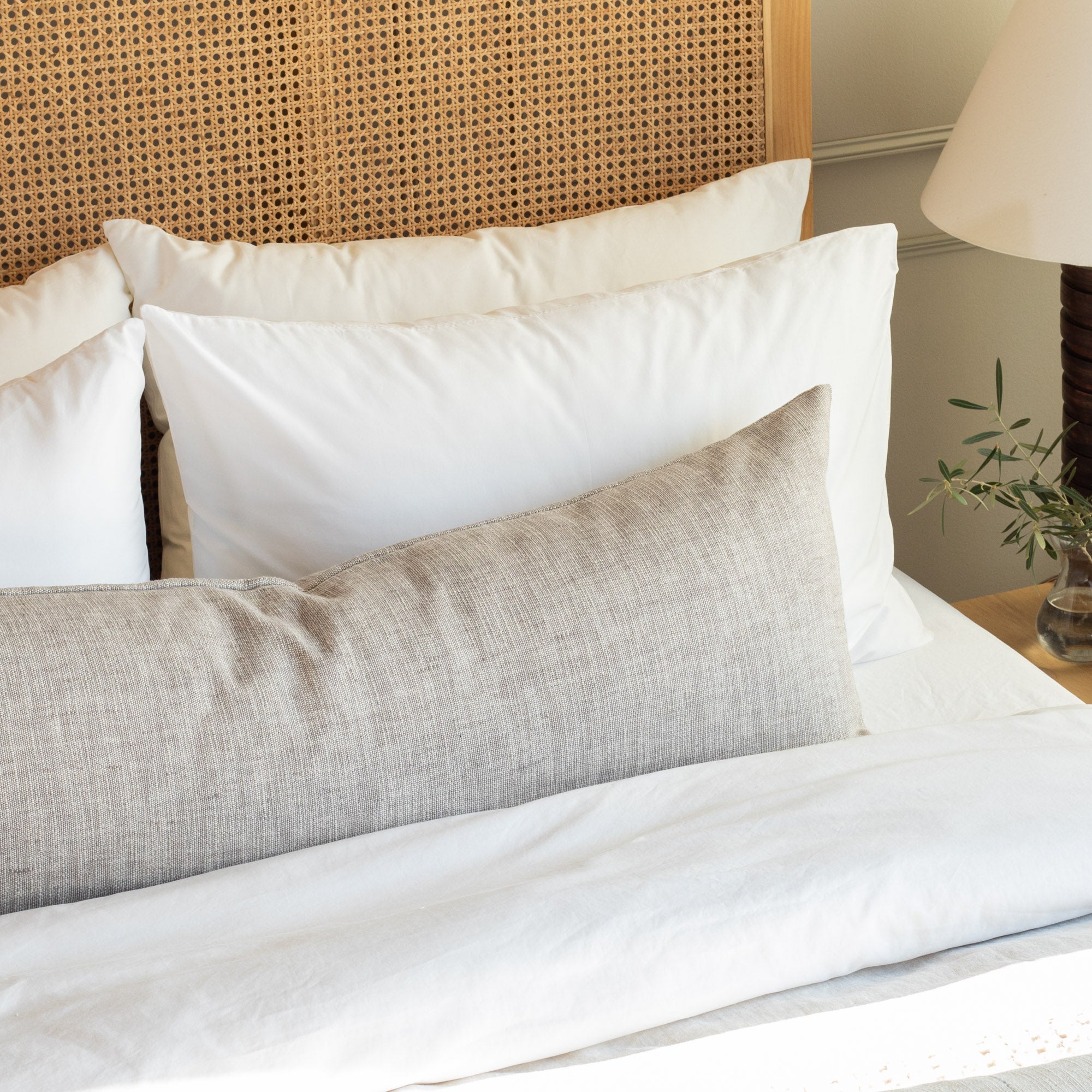 Kingham 16x42 Bolster Pillow in Cobblestone - Support Pillow for Back, Neck & Legs - Perfect for Sofa, Bed & Floor Lounging