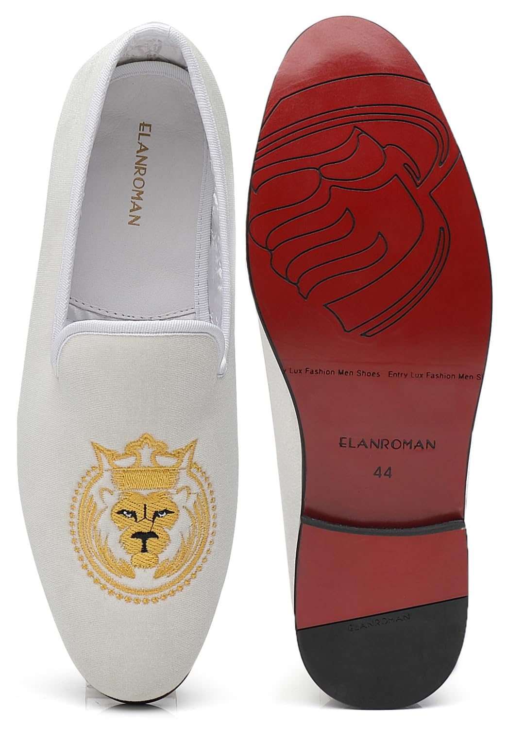 Premium Men's Velvet Loafers - Fashion Embroidered Slip-On Dress Shoes for Wedding, Prom & Party | ELANROMAN Comfortable Formal & Casual Wear for Special Occasions