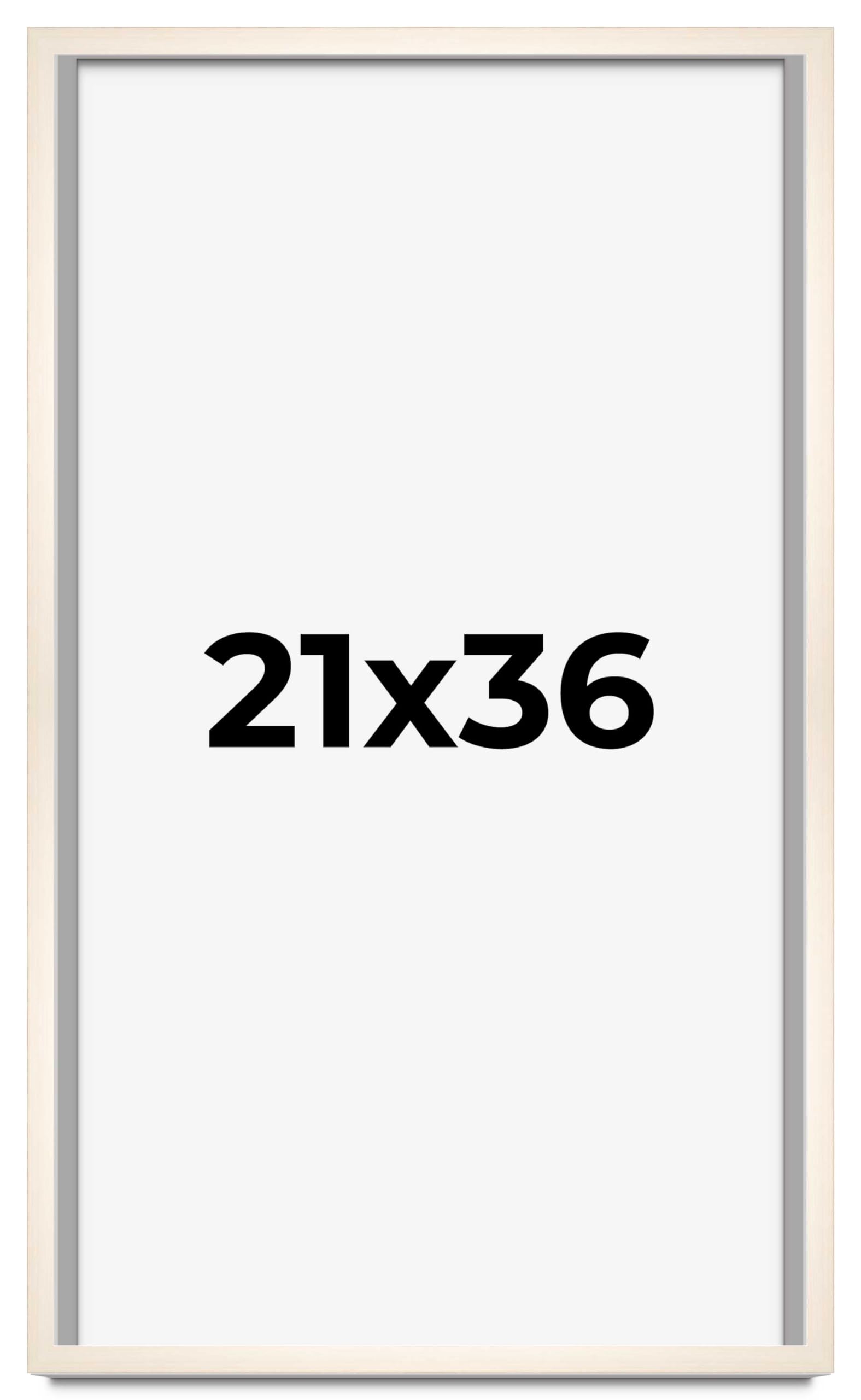 CountryArtHouse 21x36 Inch Whitewashed Solid Wood Picture Frame - 0.8125
