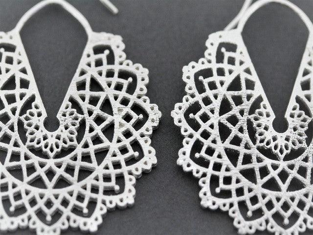 Elegant Binche Lace Fan Earrings – Handmade Vintage Style Dangle Earrings for Women | Perfect for Weddings, Parties & Special Occasions