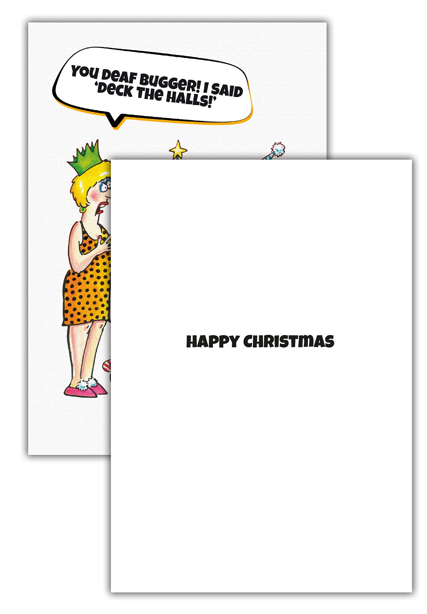 10-Pack Funny Christmas Cards with 2 Unique Designs - Rude & Humorous Holiday Greeting Cards for Office Parties, Family Gatherings & Secret Santa Exchanges