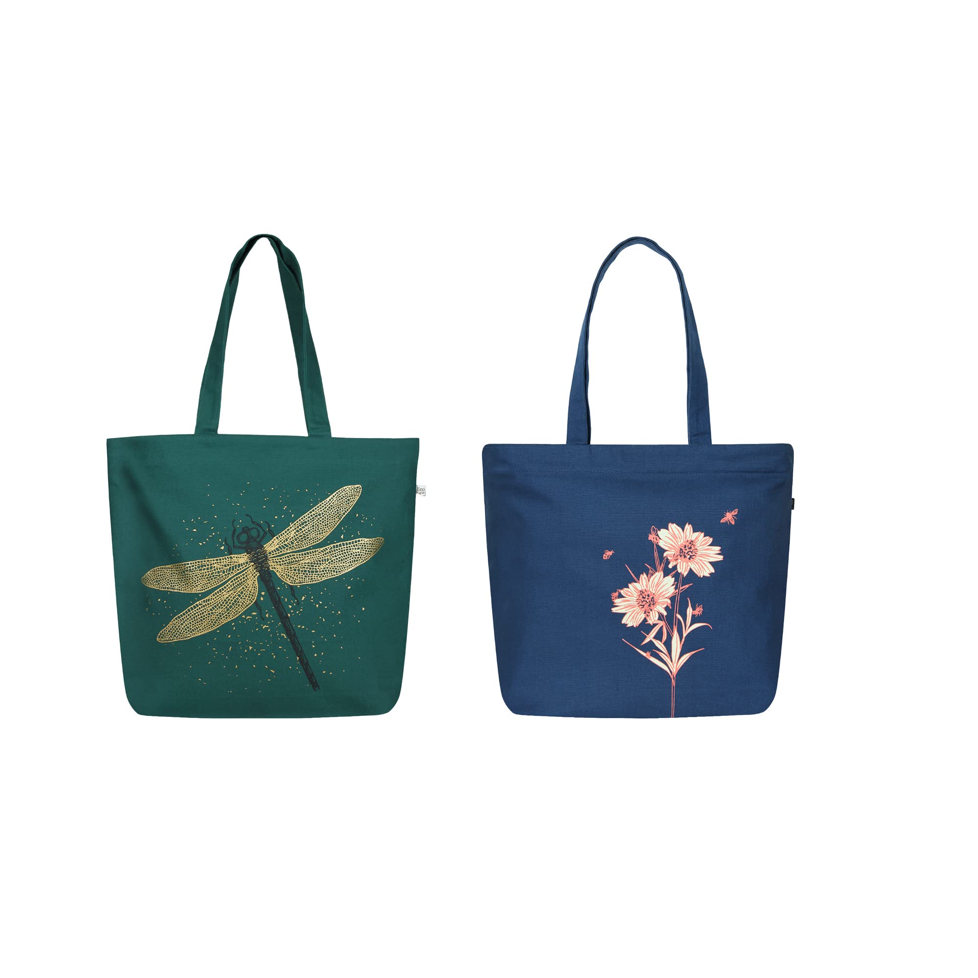 Eco-Friendly Zippered Canvas Tote Bag for Women - Travel, Shopping & Work