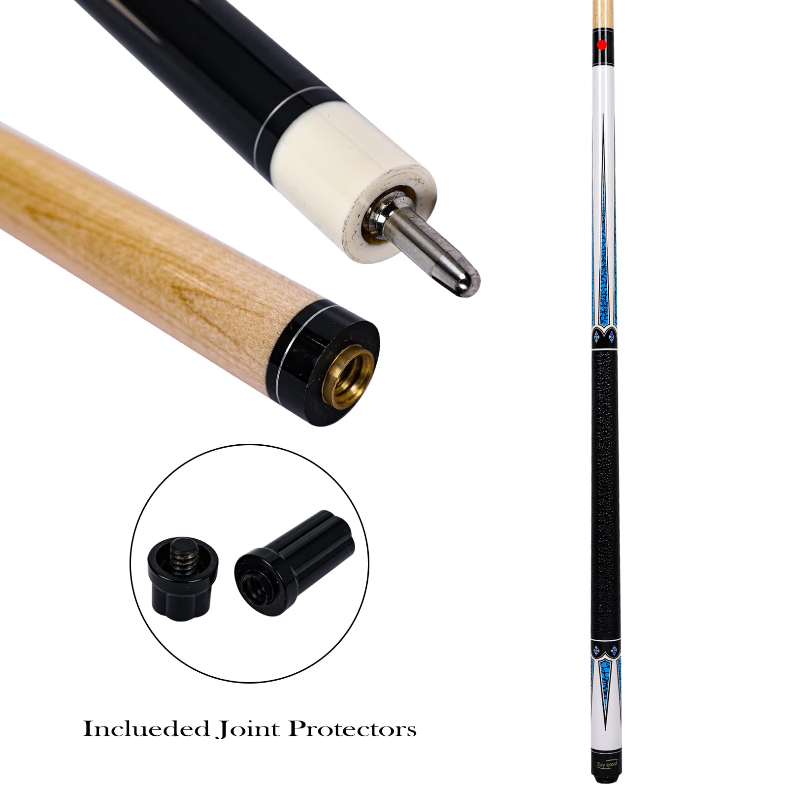 Low Deflection Professional Pool Cue Stick 19-20oz with Hard Case - High Performance Billiard Shaft for Tournament & Home Game Use