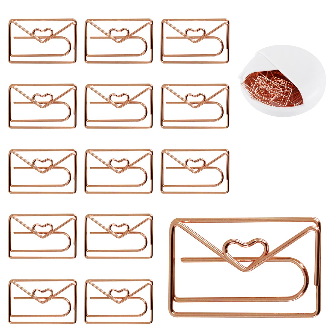 Envelope Shaped Small Paper Clips - 20pcs Cute Office & School Supplies for Bookmarking, Wedding Invitations, Valentine Decorations - Perfect for Planners, Notebooks & Party Decor