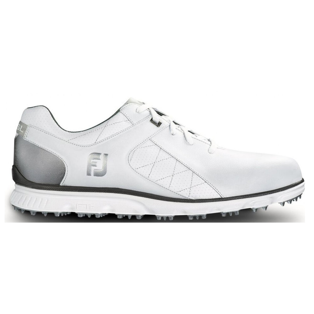FootJoy Pro Spikeless Golf Shoes for Men - White/Silver | Waterproof & Comfortable | Perfect for Walking Courses & Clubhouse Style (Cosmetic Blemish)