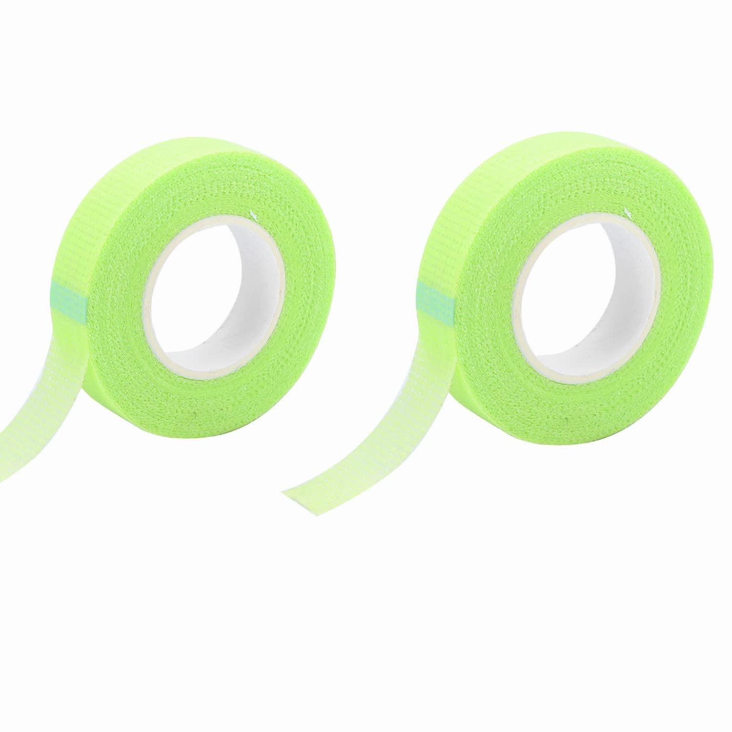 2-Pack Breathable Micropore Fabric Eyelash Extension Tape for Lash Grafting - Transparent & Green - Professional Eyelash Extension Supplies & Tools for Salon or Home Use