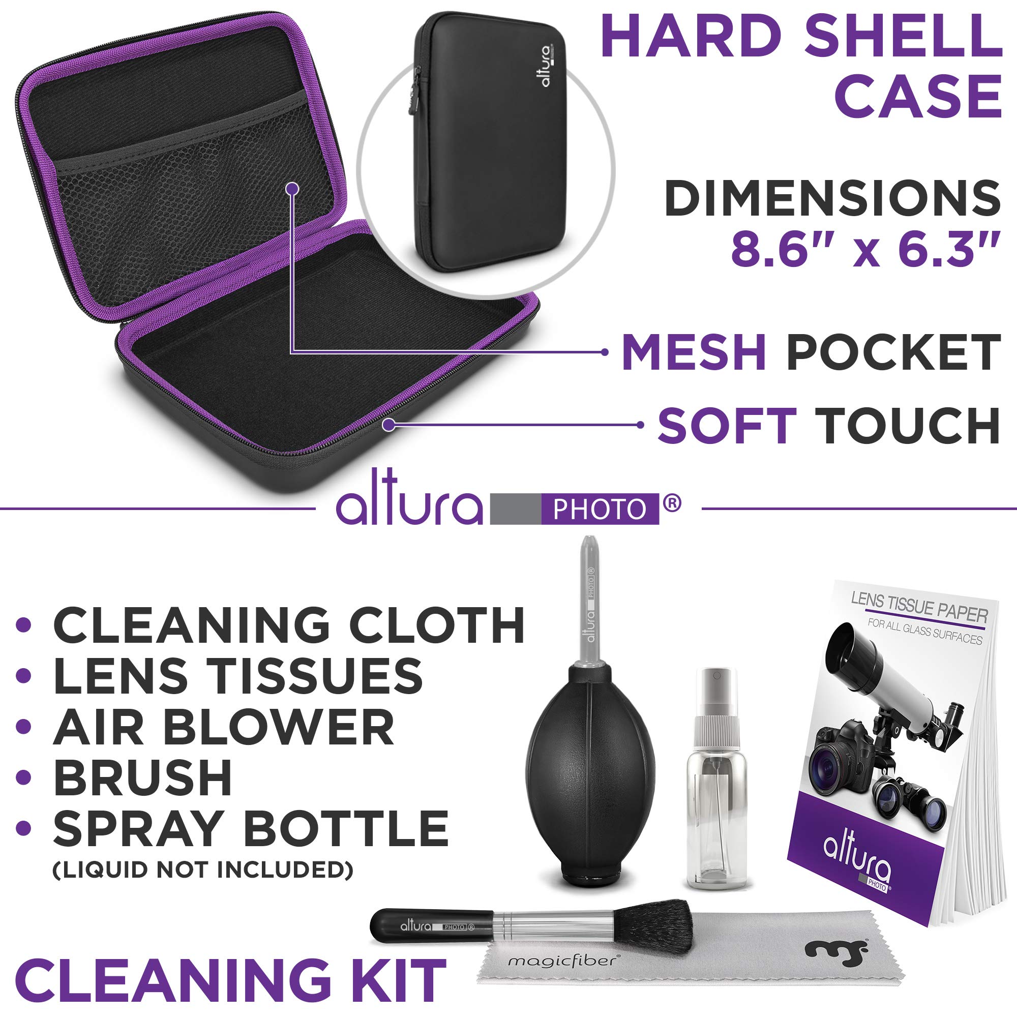 Altura Photo Camera Accessories Bundle for Canon Nikon Sony DSLR & Mirrorless Cameras - Professional Photography Kit with Small Tripod, Wrist Strap & Lens Cleaning Set - Perfect for Travel, Vlogging & Outdoor Shooting