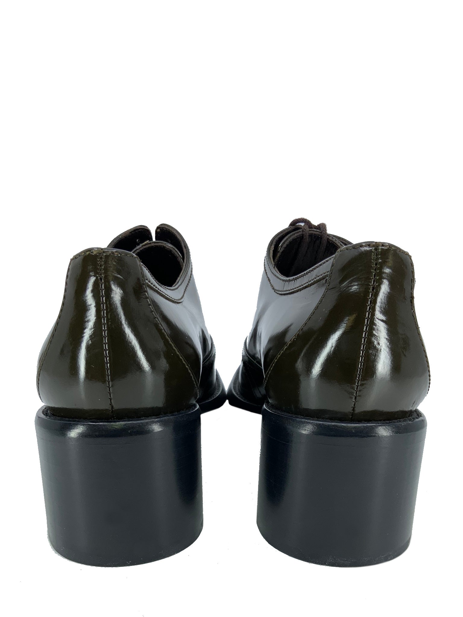PRADA Leather Lace-Up Loafers Women's Size 7 - Classic Comfortable Dress Shoes for Office, Party & Formal Occasions