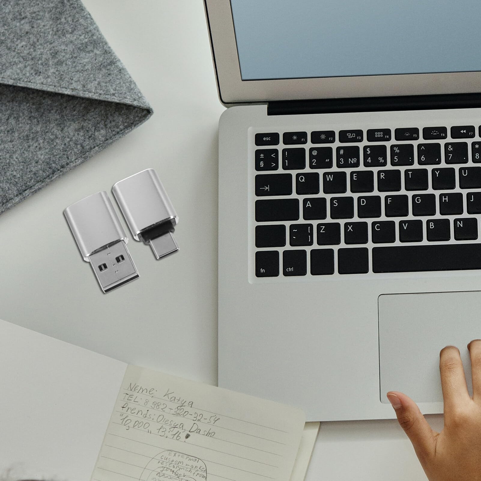 Hemobllo 4-Pack USB C Adapter - USB to USB-C Converter for Phone, Tablet & Laptop - Fast Charging OTG Adapter with Aluminum Alloy Design - Perfect for Travel, Work & Home Charging