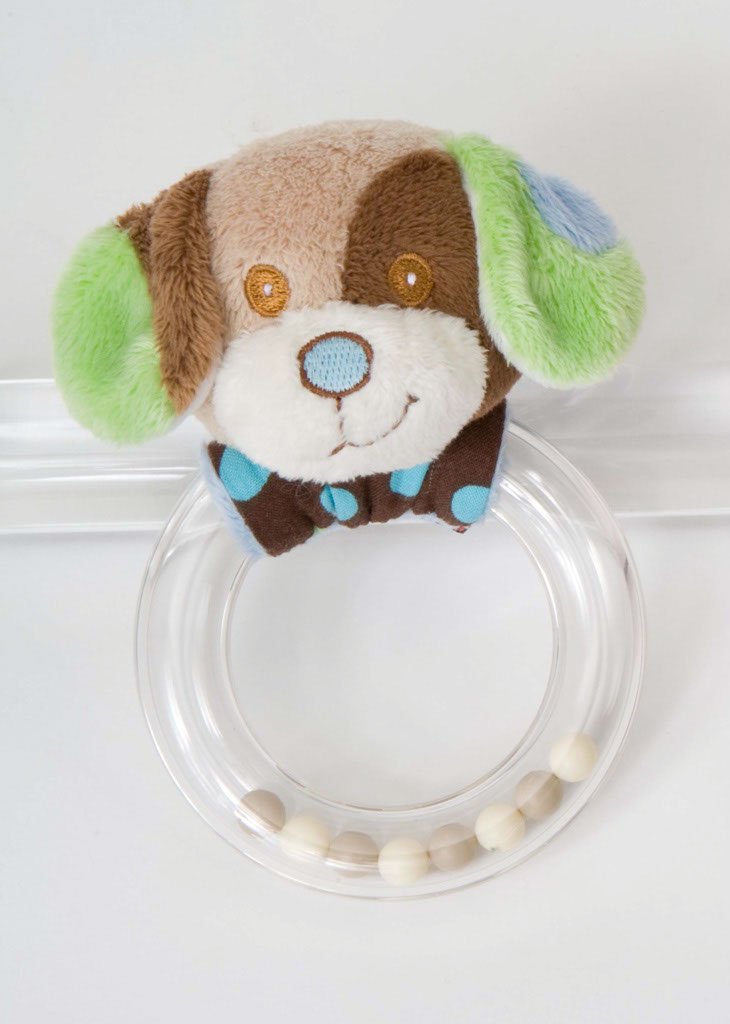 Blue Dog Ring Rattle Teething Toy for Puppies - Soft Chew Toy for Small Dogs - Puppy Training & Dental Care - Perfect for Playtime, Teething Relief & Interactive Bonding