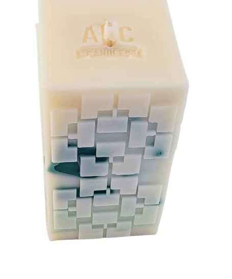 Tender Greens Chunk Pillar Scented Candle - Natural Soy Wax Aromatherapy Candle for Home, Relaxation & Meditation - Perfect for Living Room, Bedroom & Spa