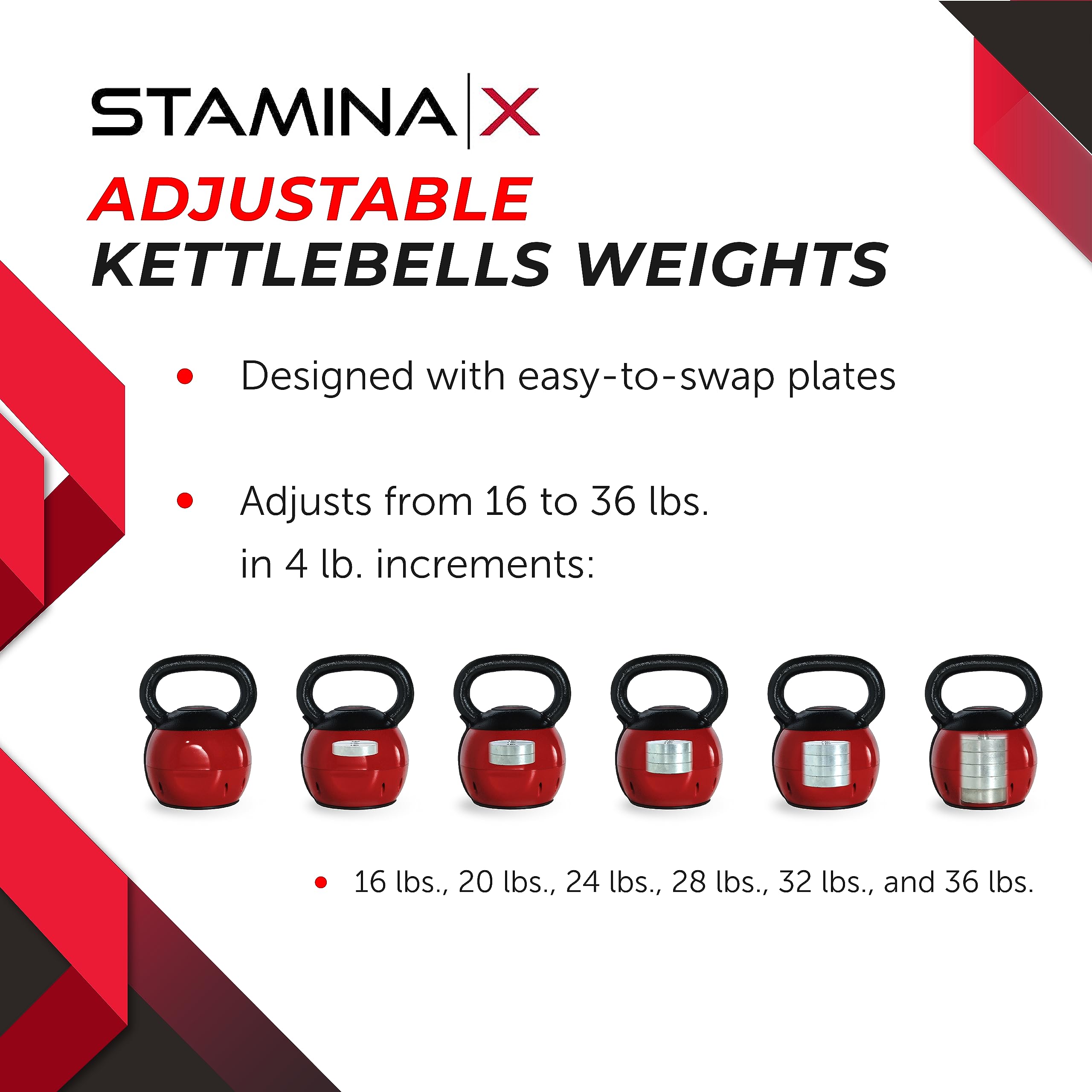 36lbs Adjustable Kettlebell for Home Workout - Smart App & Strength Training