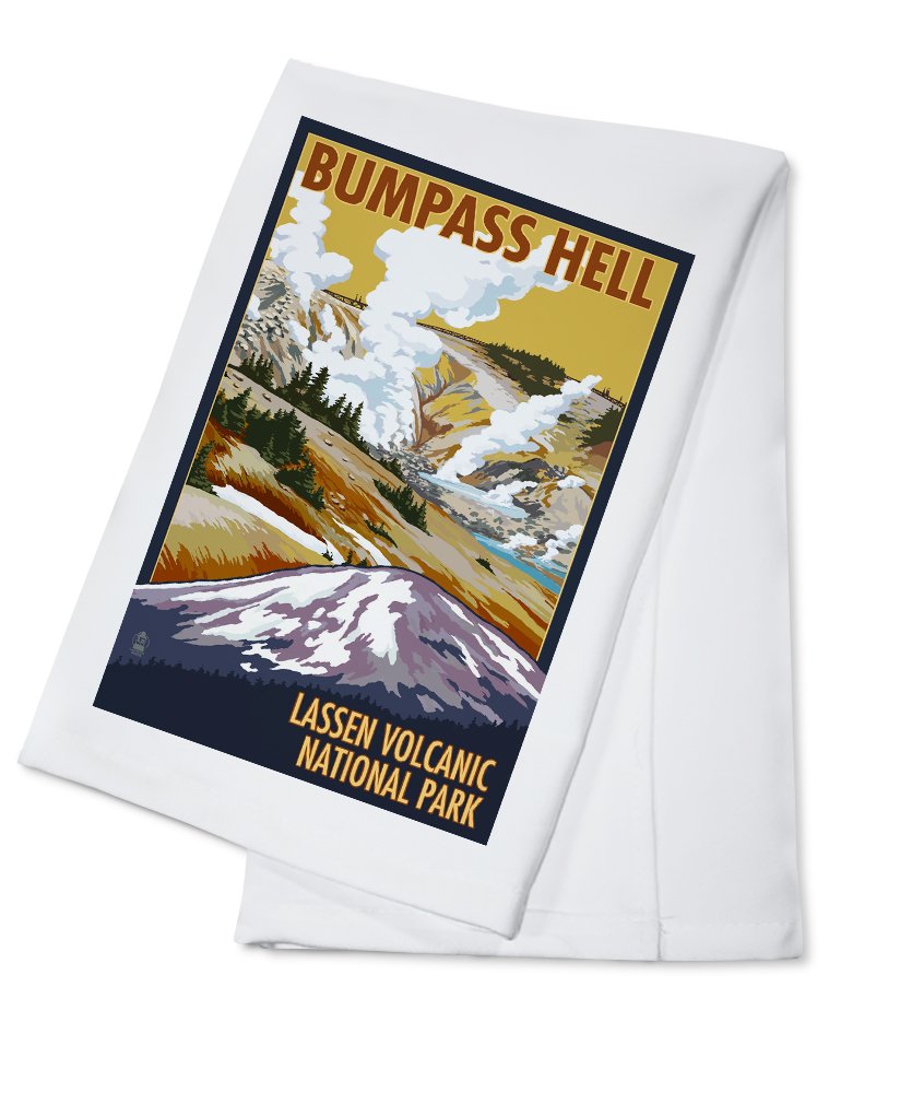 100% Cotton Tea Towel - Decorative Hand Towel for Kitchen & Home | Lassen Volcanic National Park California Bumpass Hell Design | Perfect for Dish Drying, Gift Giving & Farmhouse Decor
