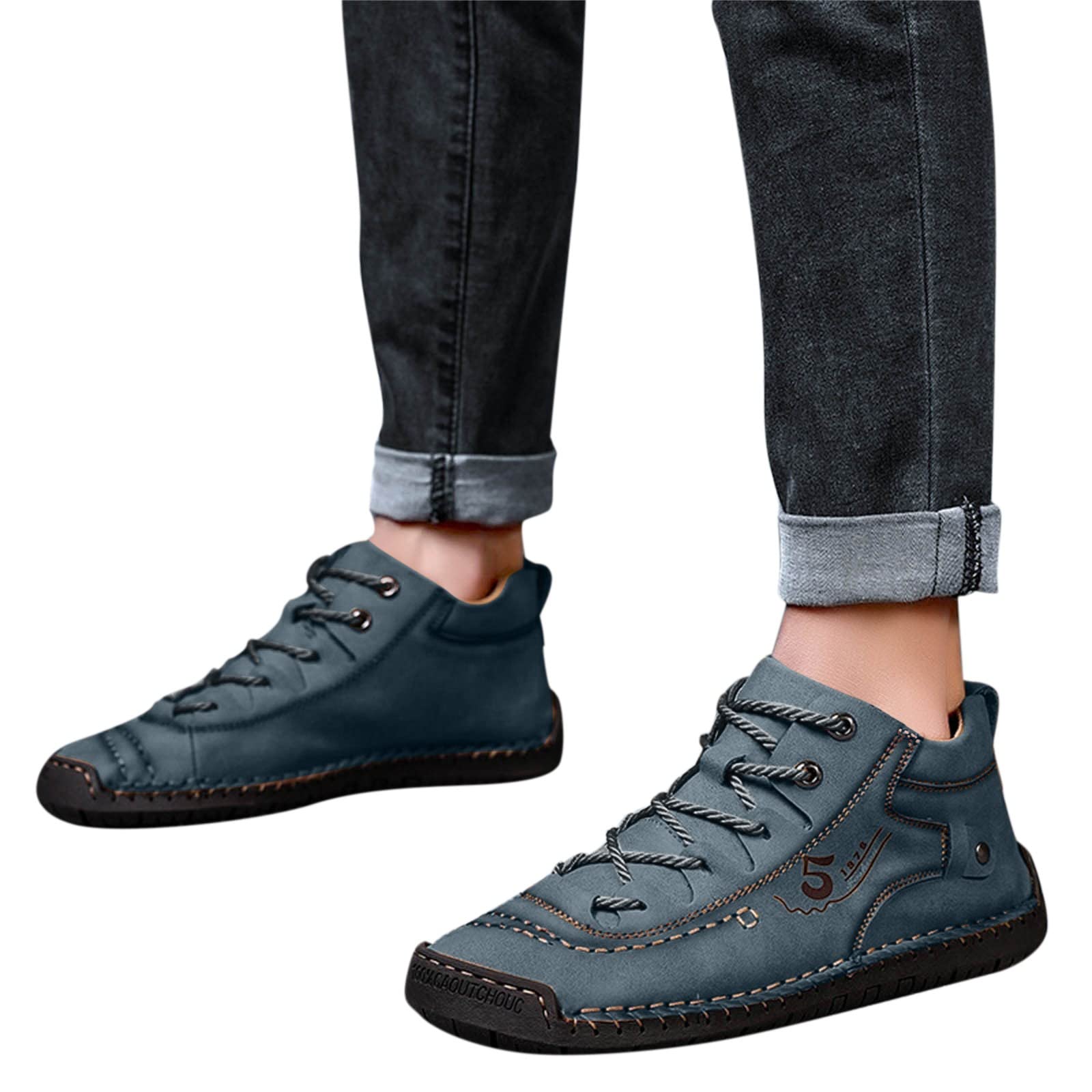 IQYU Men's Waterproof Leather Hiking Shoes - Lightweight Trekking & Casual Sneakers for Outdoor Adventures, Business & Travel - Comfortable Lace-Up Walking Shoes for Men