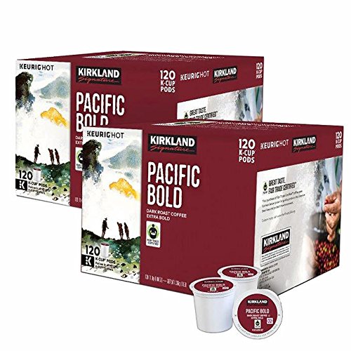Kirkland Pacific Dark Extra Roast Bold K-Cups 120 Count (240 Total) - Premium Coffee Pods for Keurig Brewers - Perfect for Home, Office & Gifting