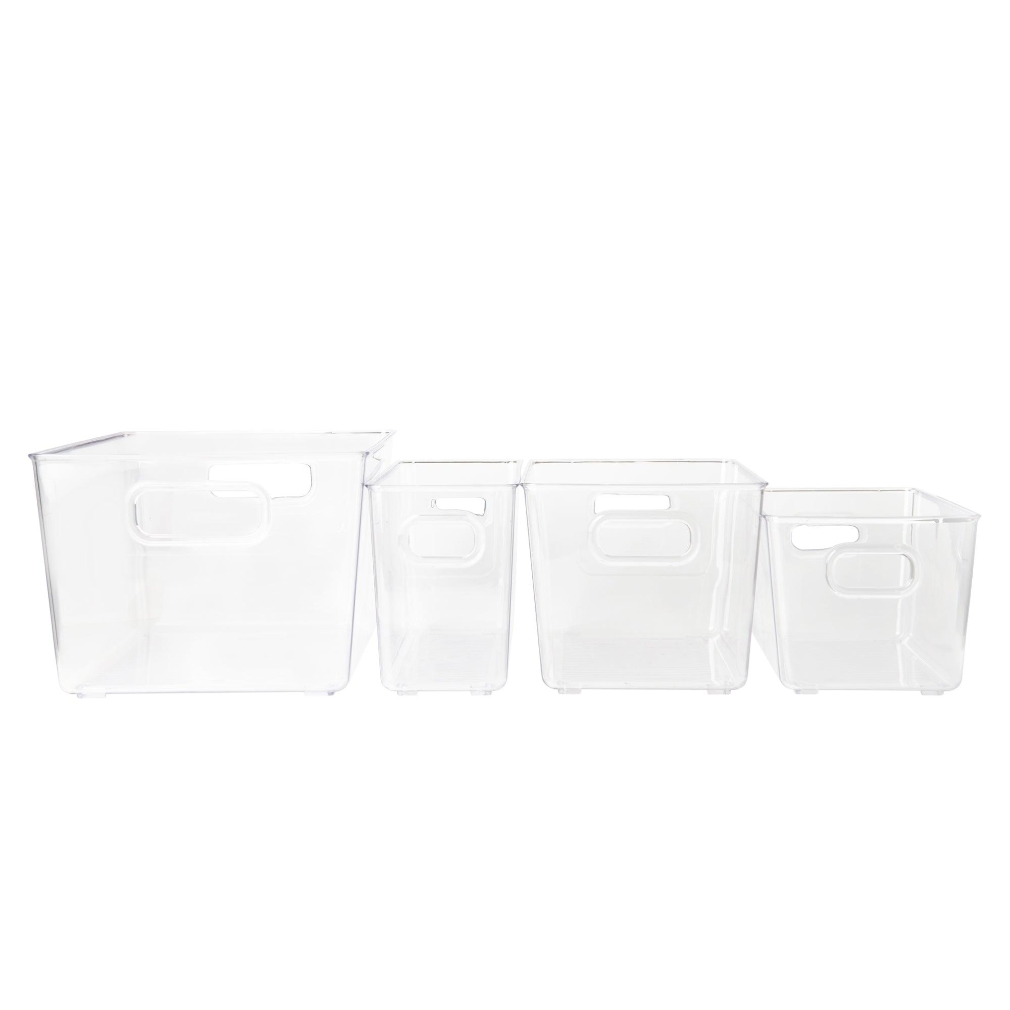 Clear Plastic Bathroom Storage Organizer Bin - Mini Shower Caddy for Toiletries, Cosmetics & Essentials - Perfect for Small Spaces, Travel & Home Organization