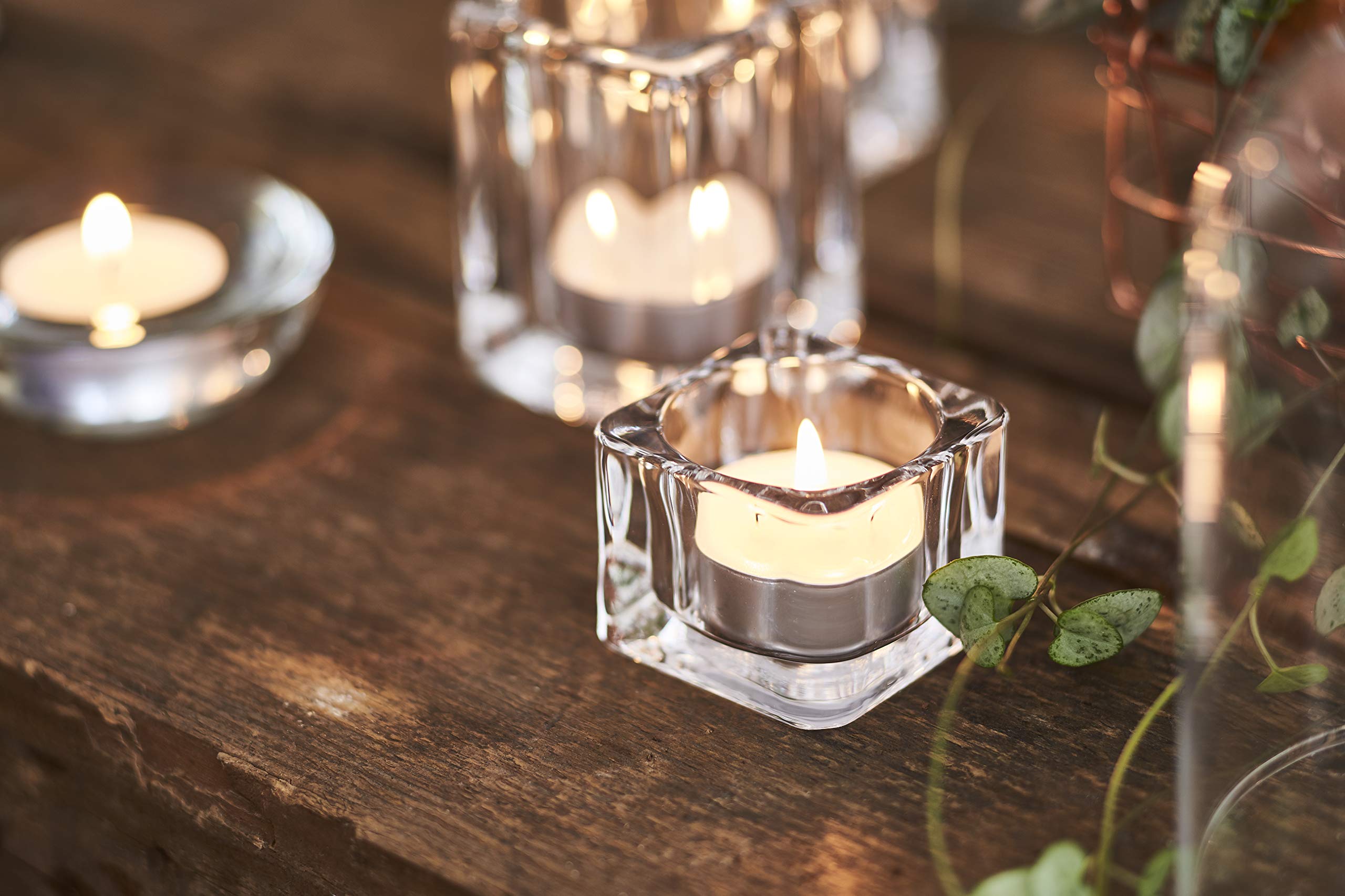 L'ner Tea Lights Candles - 300 White Unscented 3.5-Hour Candles for Weddings & Parties