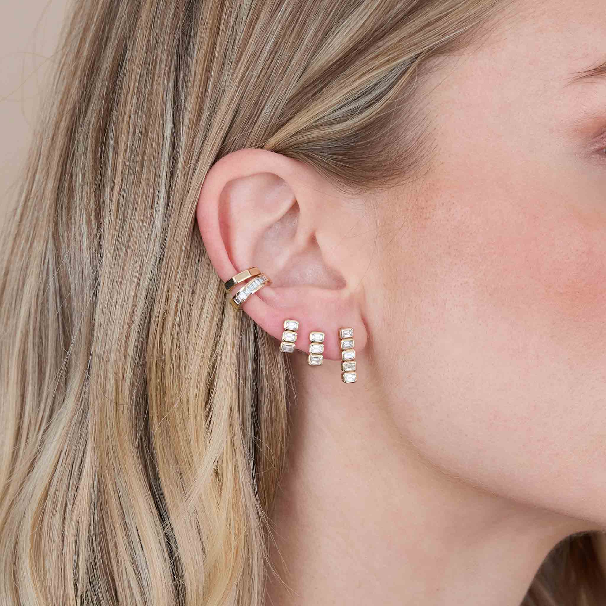 14K Gold Octagon Ear Cuff - Elegant Non-Pierced Earring for Women - Perfect for Parties, Weddings & Everyday Wear