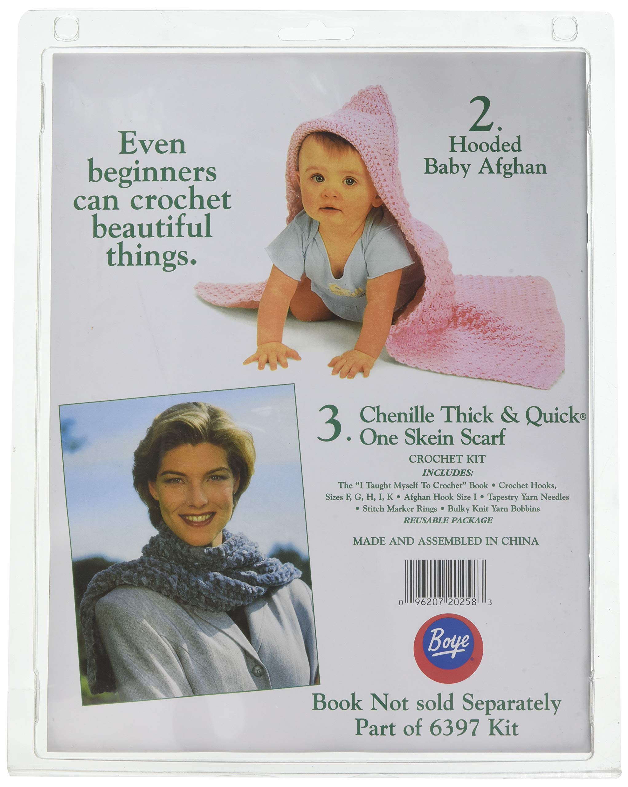 Boye Beginners Crochet Kit - Complete Starter Set with Hooks, Yarn & Accessories for DIY Crocheting Projects | Perfect for Adults & Teens Learning to Crochet at Home