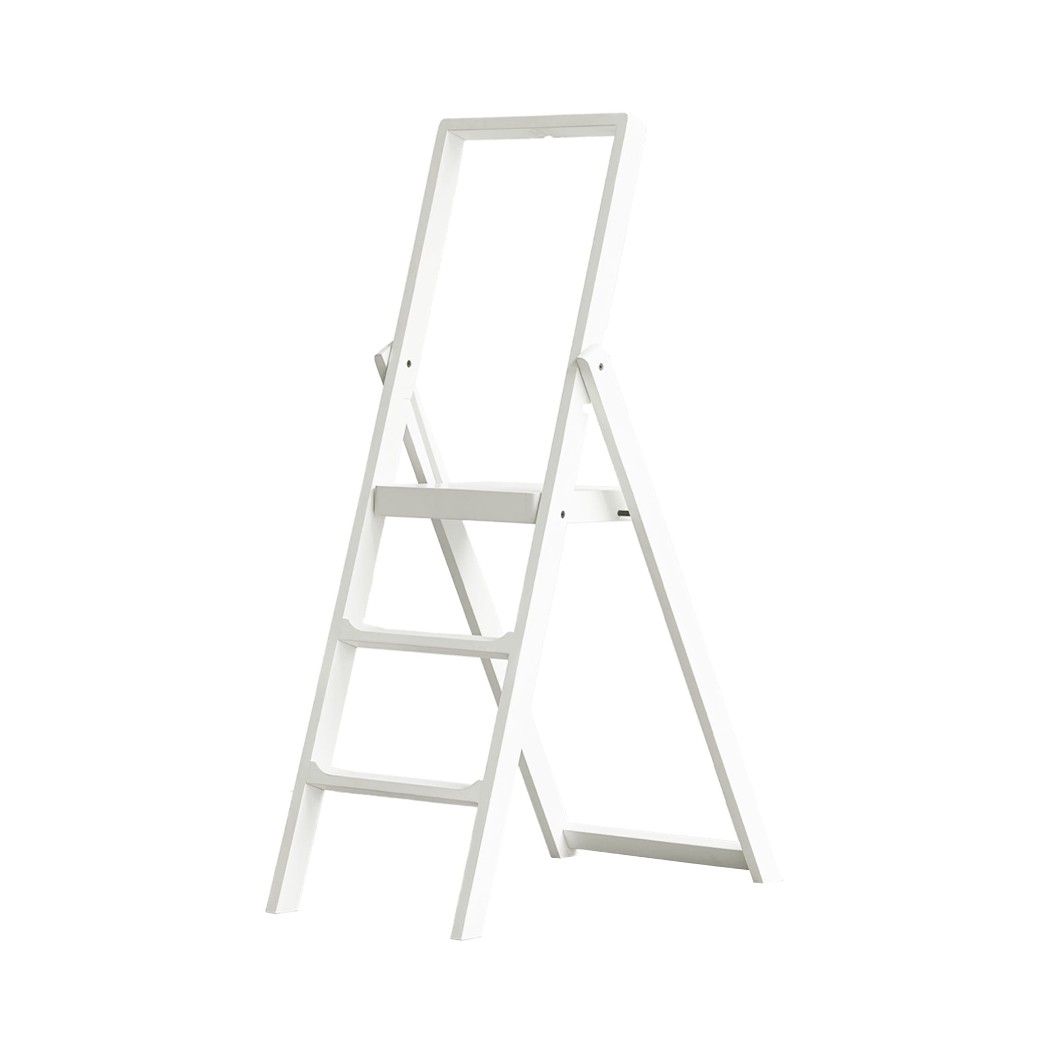 DESIGN HOUSE STOCKHOLM White Step Ladder - Foldable 3-Step Stool for Home, Kitchen, Bathroom & Garage | Non-Slip Safety Ladder for Cleaning, Organizing & Reaching High Places