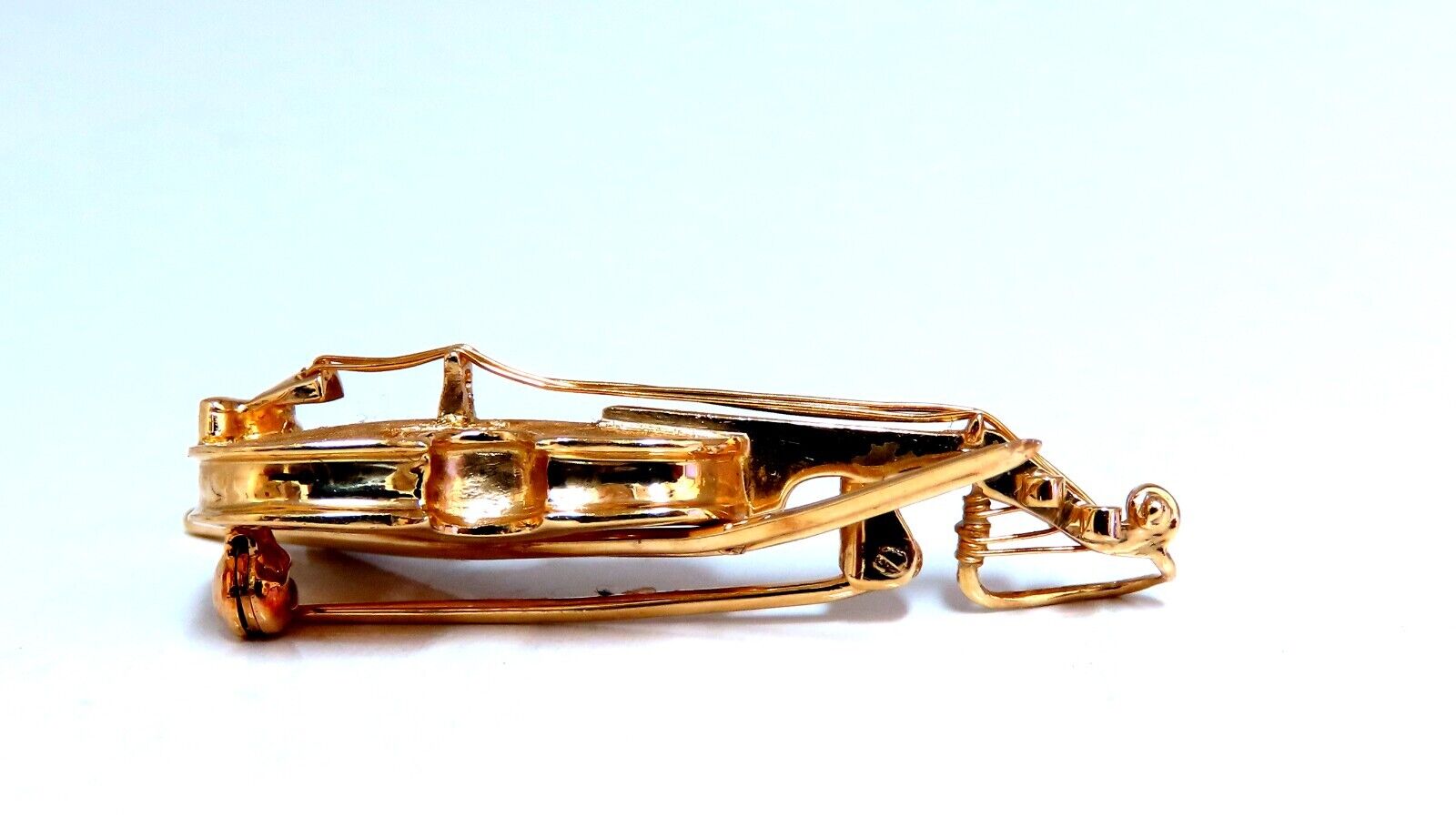Handmade 14kt Gold Diamond & Sapphire Violin Cello Viola Pendant Pin - Elegant Jewelry Gift for Musicians & Music Lovers (Perfect for Concerts, Performances & Special Occasions)