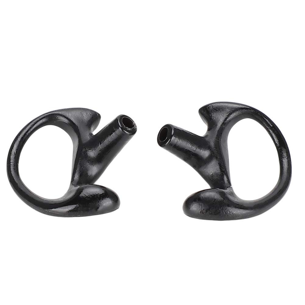Dioche Radio Earpiece - Comfortable Black Silica Gel Ear Mold Replacement for Most Coil Tube Audio Kits (Large, Both Ears) - Perfect for Security, Law Enforcement, and Event Staff Communication