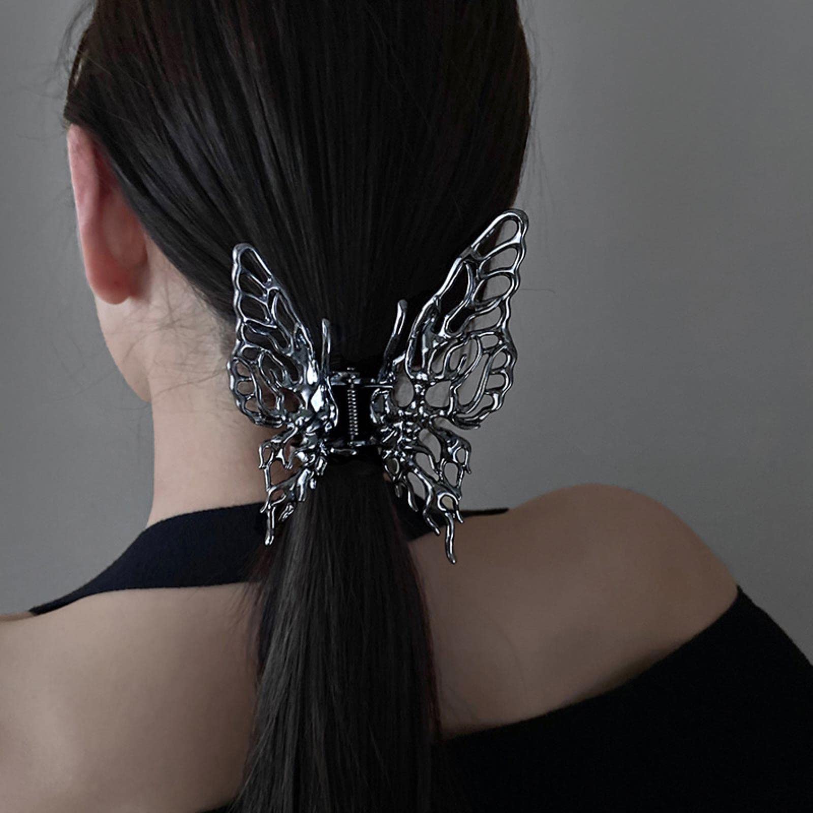 Butterfly Hair Clip for Women - Metal Liquid Geometric Hairpin, Headband Hair Accessories for Back Head - Perfect for Parties, Weddings, and Everyday Styling - Wholesale Available