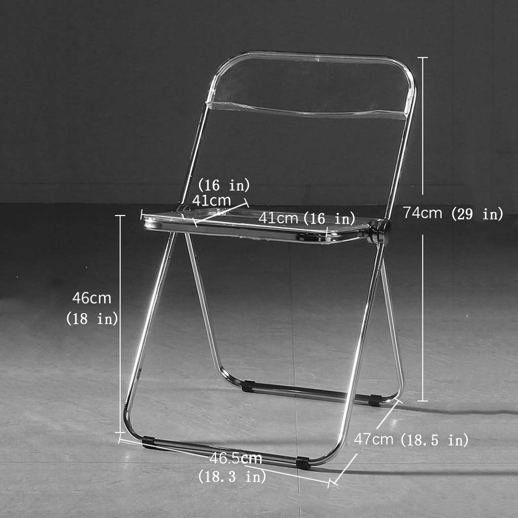 Modern Acrylic Vanity Makeup Chair - Minimalist Folding Stool for Bedroom, Dressing Room & Salon (Amber, 46.5x47x74cm) - Perfect for Makeup, Hair Styling & Relaxing