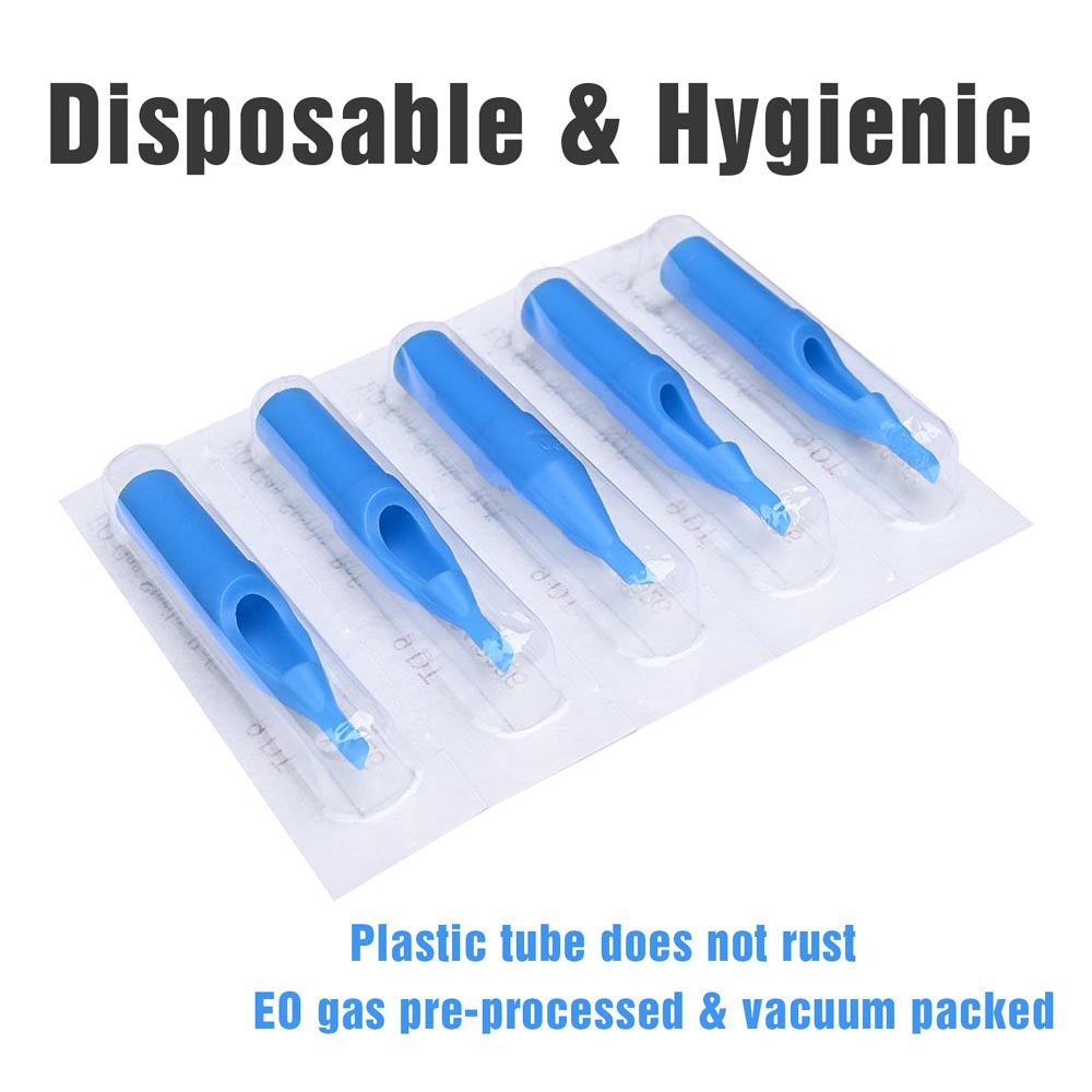 Disposable Tattoo Needle Tubes & Tips - 100pcs Sterile Tattoo Supply Kit for Professional Artists | Perfect for Tattoo Shops, Home Studios & Beginner Tattoo Practice