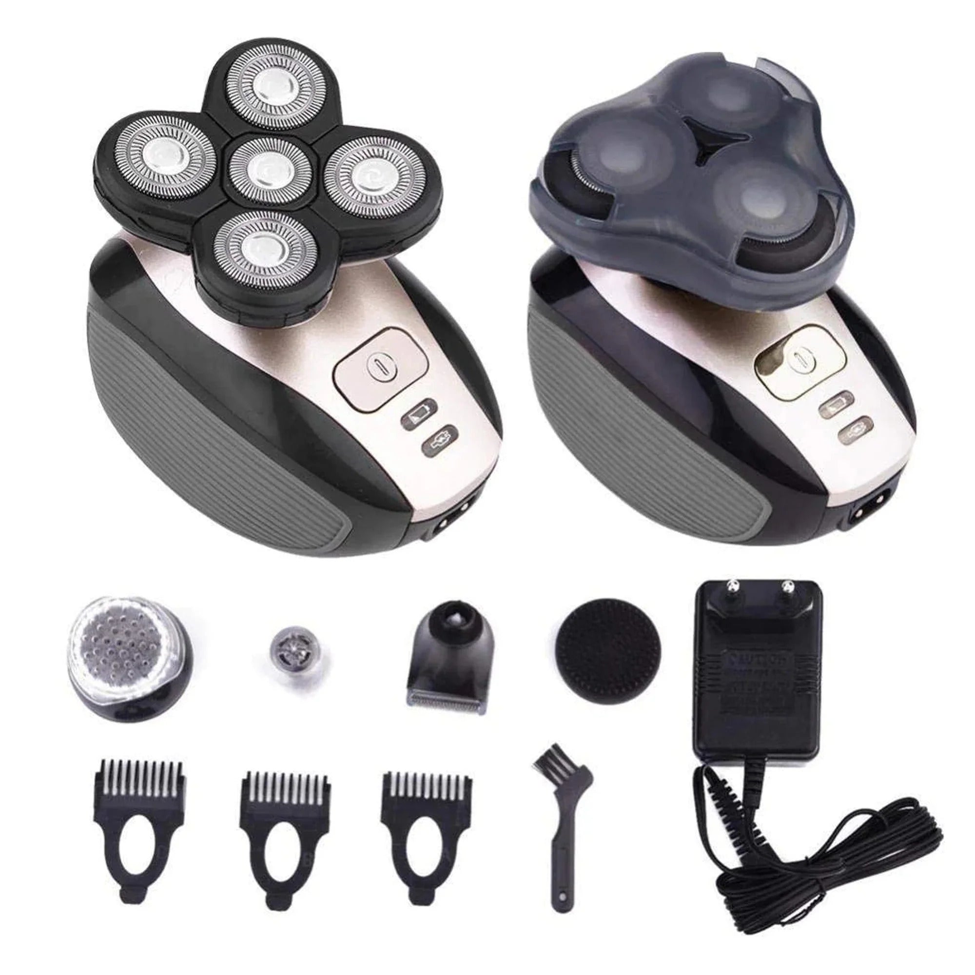 Premium Titanium Series Electric Shaver Kit for Men - 5-in-1 Wet/Dry Shaving System with Replacement Blades, Soothing Shave Gel, Cleansing Wipes & Travel Case - Perfect for Home Use, Business Travel & Gym Essentials
