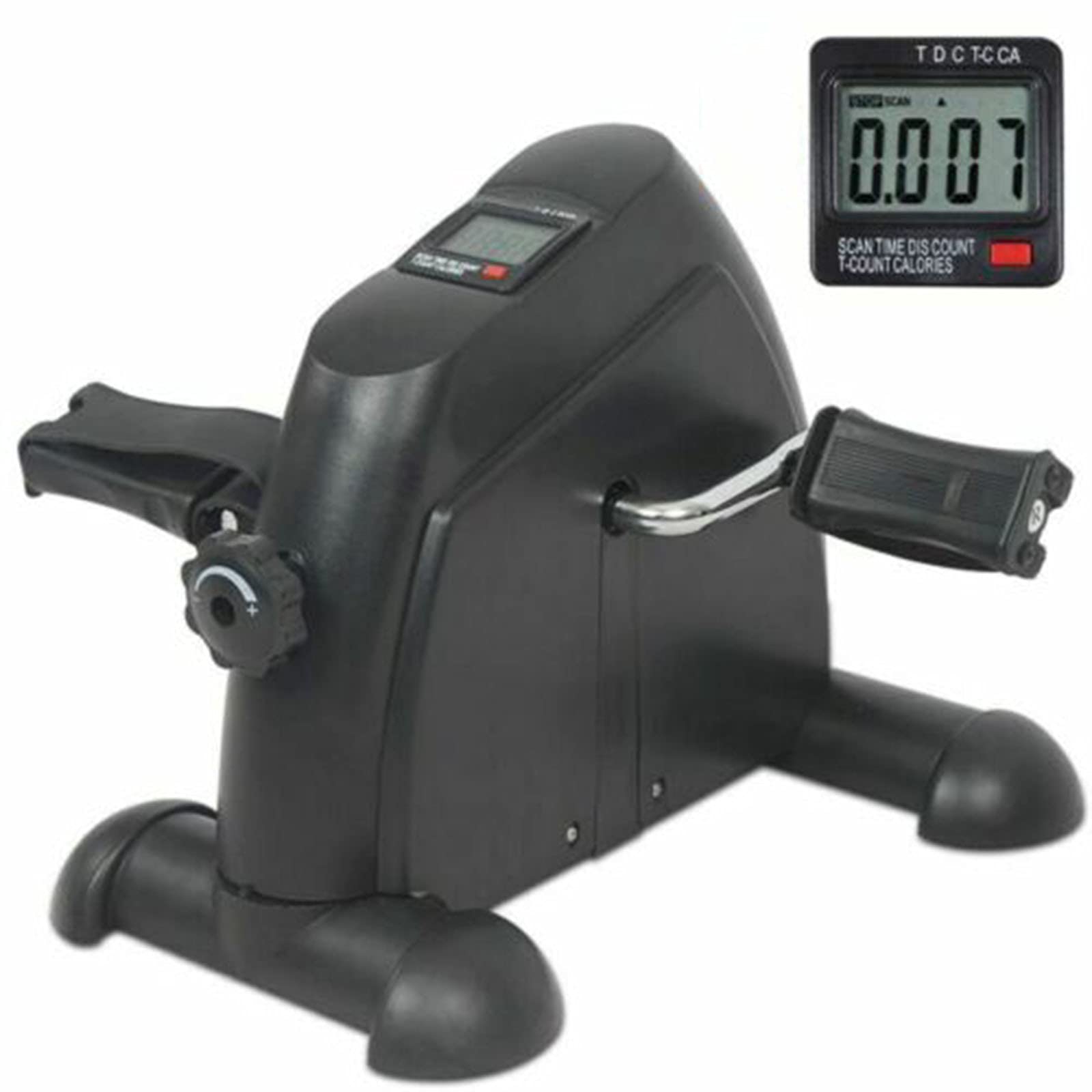 Portable Under Desk Mini Exercise Bike Pedal Exerciser with LCD Screen - Digital Fitness Equipment for Home Gym, Office & Travel - Arm & Leg Workout for Men & Women