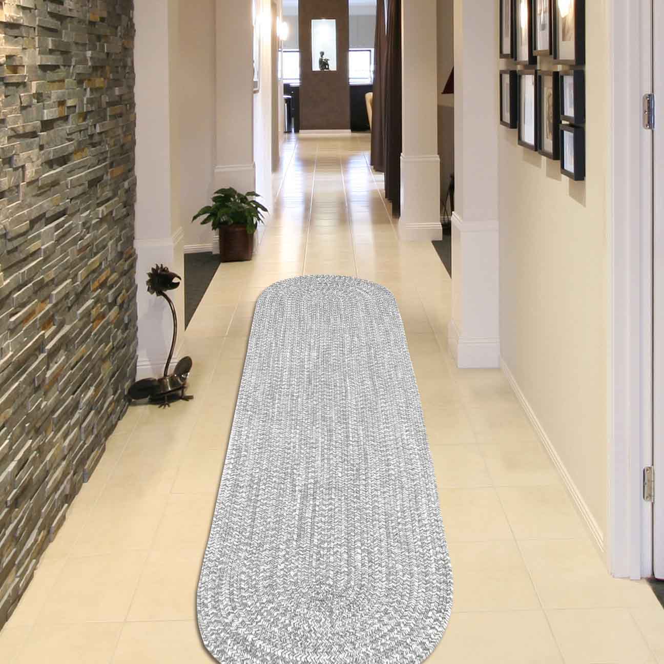 Reversible Braided Area Rug - Non-Slip Two Tone Indoor/Outdoor Rug for Living Room, Bedroom, Patio - Soft & Durable Home Decor