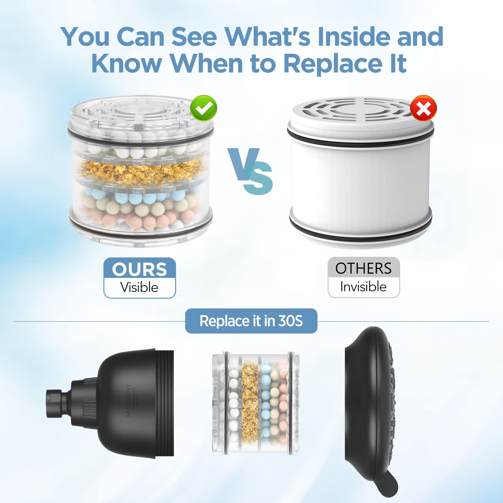 **High Pressure Filtered Shower Head for Hard Water - Matte Black Luxury Rain Shower with 7 Adjustable Settings - Water Softener & Filter - Perfect for Spa-Like Bathroom Experience**