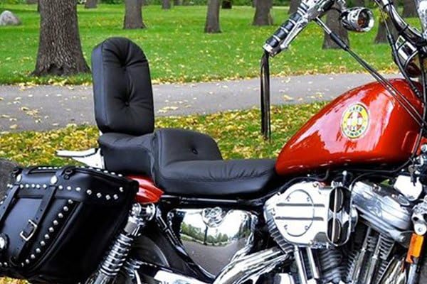 Premium Motorcycle Sissy Bar Pad - Comfortable Backrest Cushion for Harley, Honda, Yamaha & More - Perfect for Long Rides & Road Trips