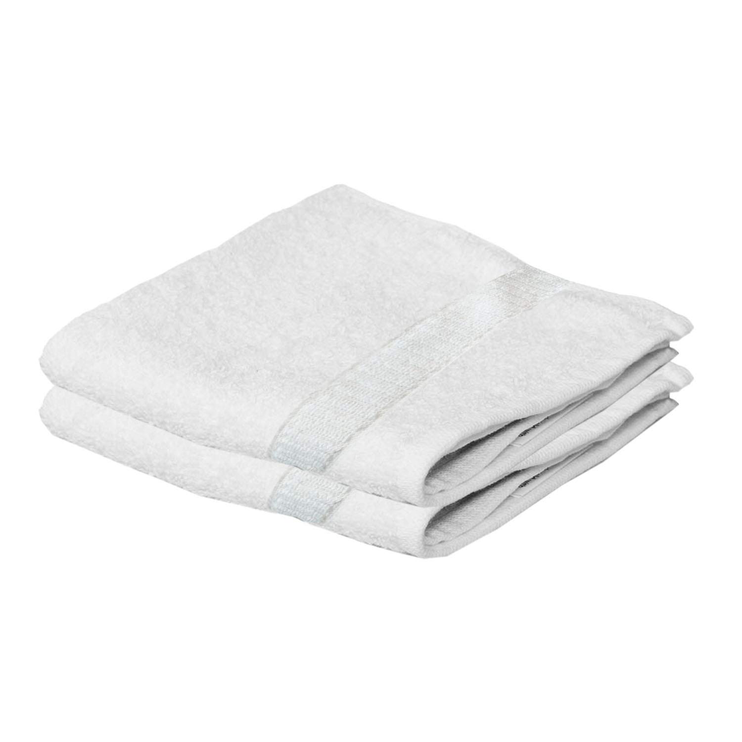 Kuber Industries 2-Pack Premium 400 GSM Cotton Face Towels 14x21 Inches (White) - Soft & Absorbent for Skincare, Makeup Removal & Daily Use - CTKTC8593