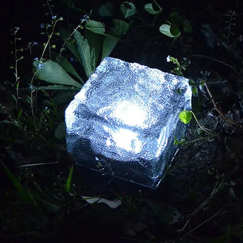 RGB LED Ice Cube Ground Bollard Lights - Waterproof Outdoor Landscape Lighting for Garden, Pathway, Driveway, and Patio Decor