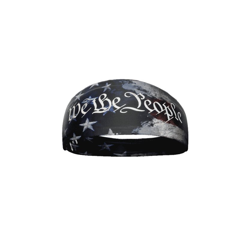 We The People Headband - Patriotic American Flag Headband for Women & Men - Perfect for Sports, Workouts, and 4th of July Celebrations