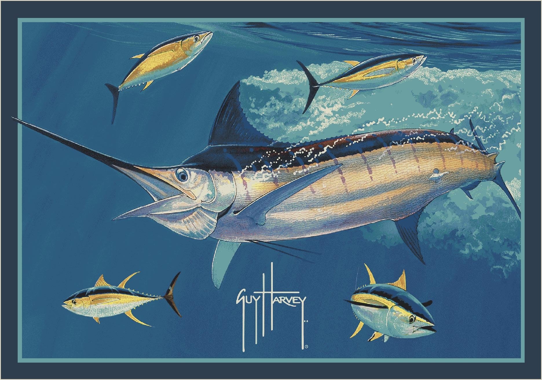 Milliken Guy Harvey Marlin Tuna Area Rug 5'4
