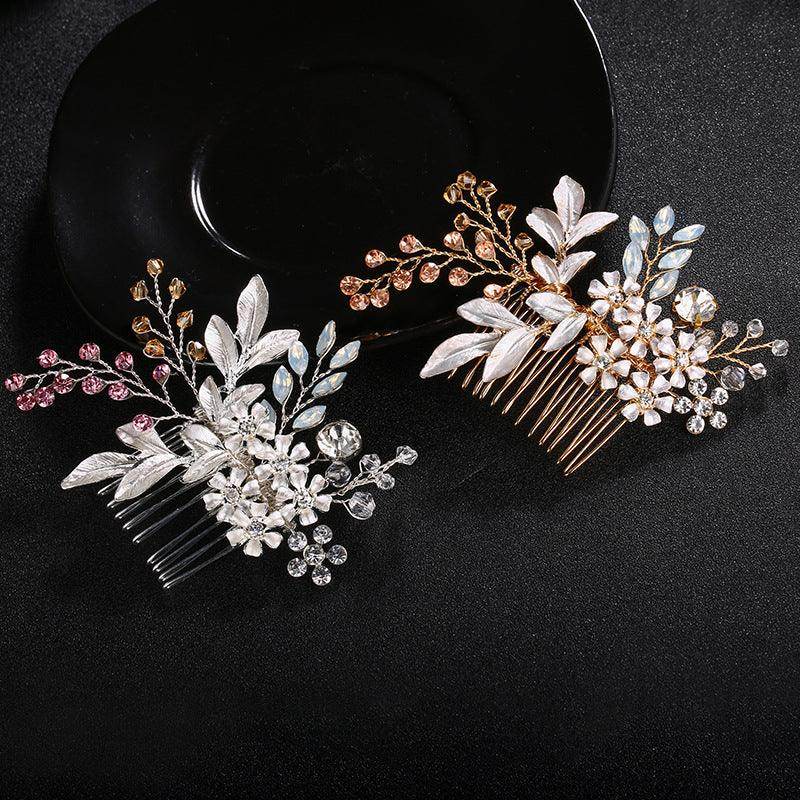 Luxury Rhinestone Pearl Hair Comb - Handmade Floral Bridal Headpiece with Palace Retro Style | Wedding, Prom, Vintage Party Hair Accessories for Women
