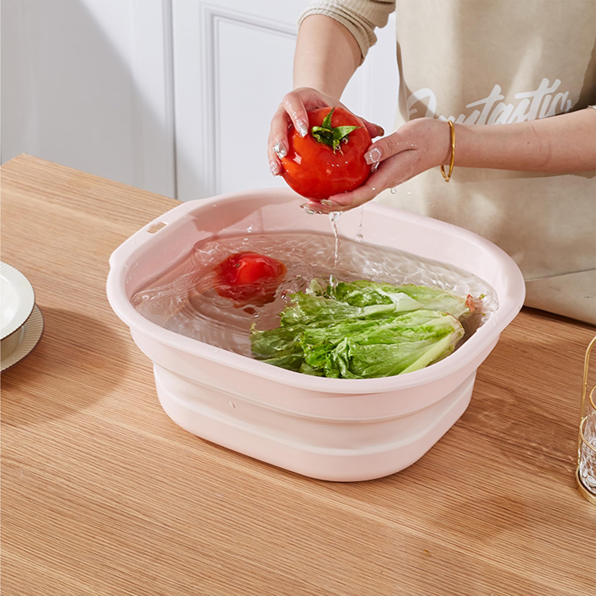 Collapsible Wash Basin Set of 2 - Foldable Small & Medium Plastic Laundry Tub for Travel, Camping, Baby Bottles & Household Use (Pink) | Portable Space-Saving Solution for Outdoor Adventures & Home Organization
