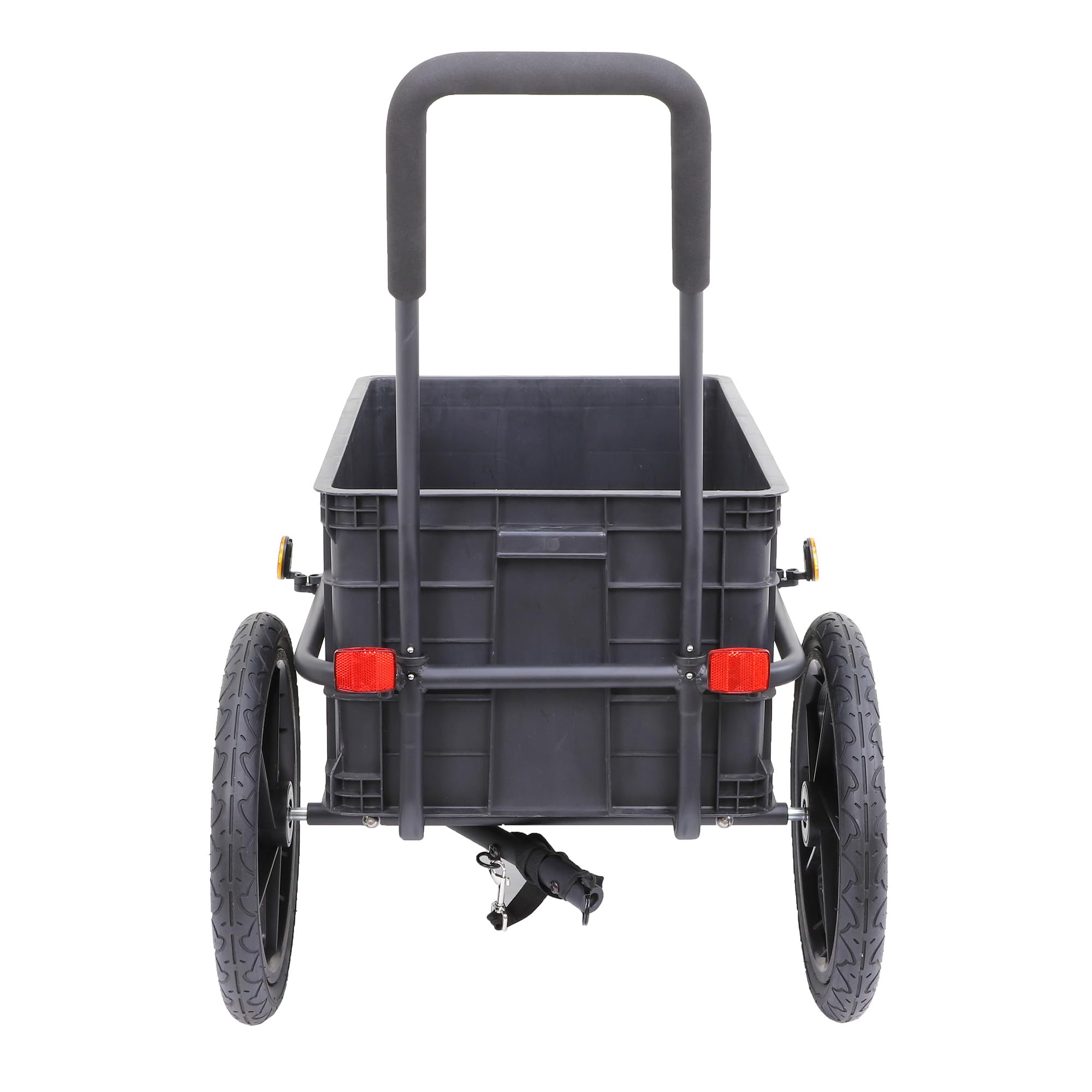 Xspec 2-in-1 Bike Cargo Trailer & Pushcart - Convertible Bicycle Trailer with Removable Storage Box, Waterproof Cover, Tow Hitch & Adjustable Handlebar - Perfect for Grocery Shopping, Camping Trips & Family Outings (Black)