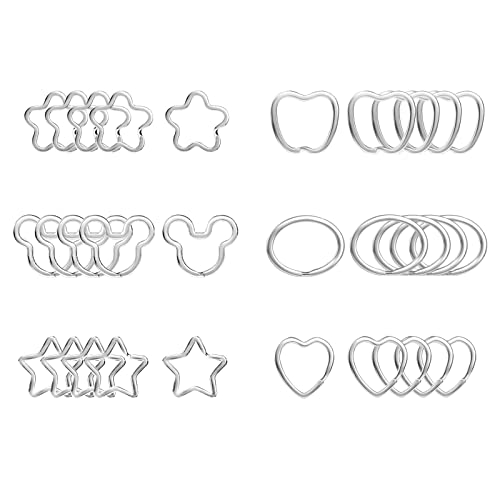 30pcs Mix 6 Shape Silver