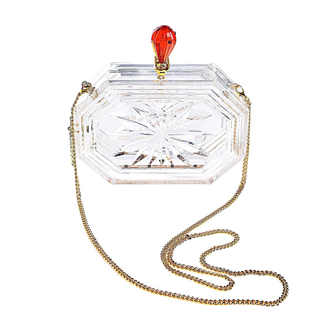 Clear Acrylic Perfume Bottle Box Clutch Handbag - Elegant Storage & Display Case for Fragrance Collection | Perfect for Travel, Home Decor & Gift Packaging