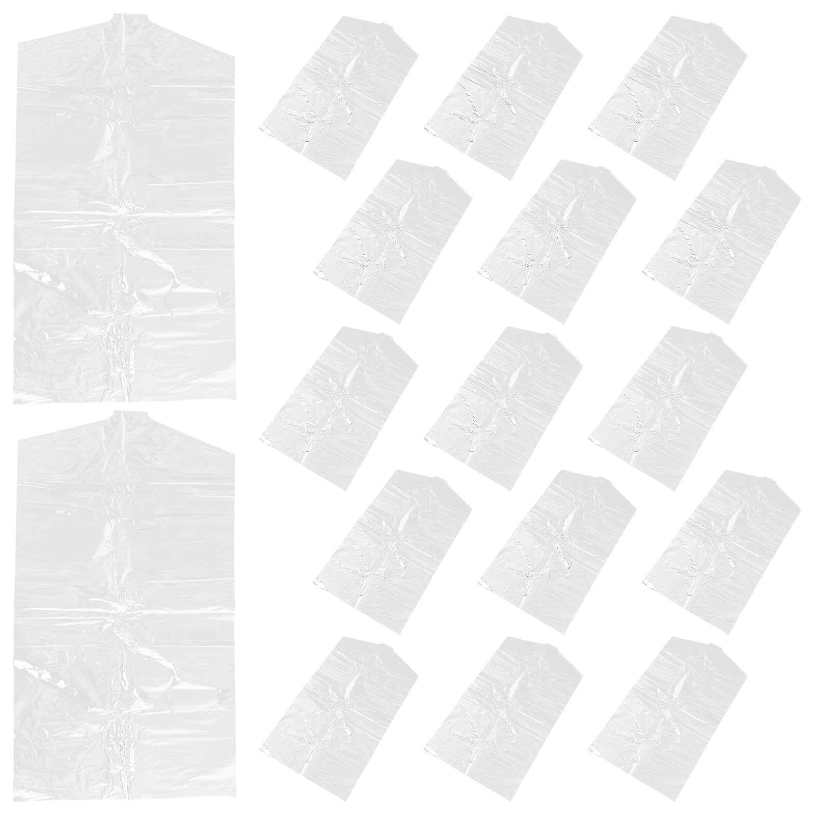 60PCS Clear Plastic Garment Bags for Hanging Clothes - Dry Cleaner & Travel Storage Covers | Perfect for Closet Organization, Moving & Suit Protection