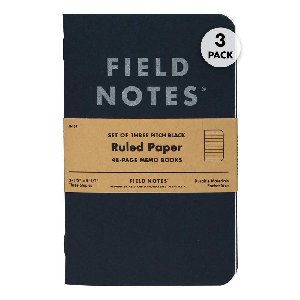 Field Notes 3-Pack Pitch Black Memo Notebooks (3.5